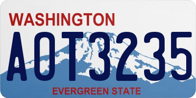 WA license plate AOT3235