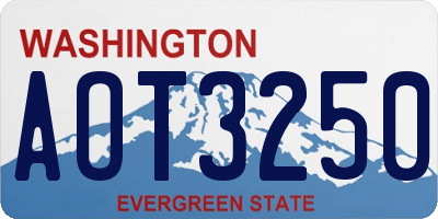 WA license plate AOT3250