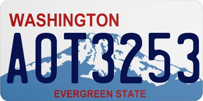 WA license plate AOT3253