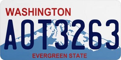 WA license plate AOT3263