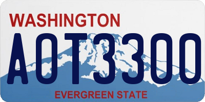 WA license plate AOT3300
