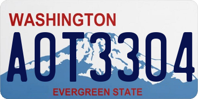 WA license plate AOT3304