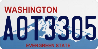 WA license plate AOT3305