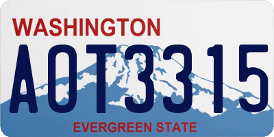 WA license plate AOT3315