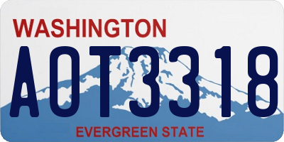 WA license plate AOT3318
