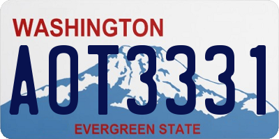 WA license plate AOT3331