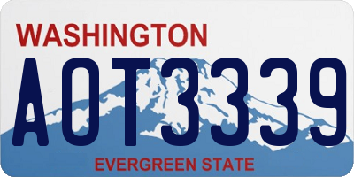 WA license plate AOT3339