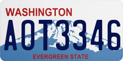WA license plate AOT3346