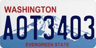 WA license plate AOT3403