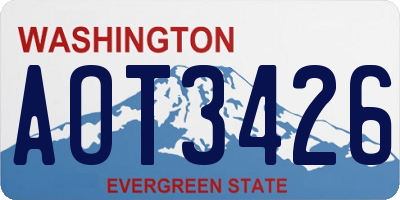 WA license plate AOT3426