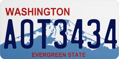 WA license plate AOT3434