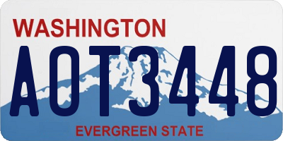 WA license plate AOT3448