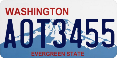 WA license plate AOT3455