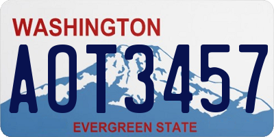 WA license plate AOT3457