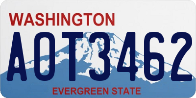WA license plate AOT3462