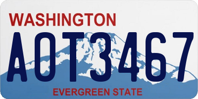 WA license plate AOT3467