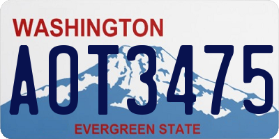 WA license plate AOT3475