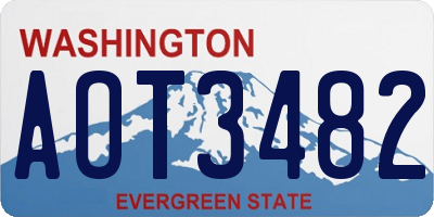 WA license plate AOT3482