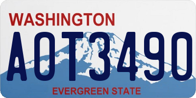 WA license plate AOT3490