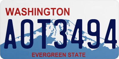 WA license plate AOT3494