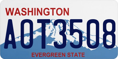 WA license plate AOT3508