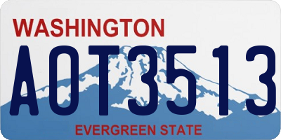 WA license plate AOT3513