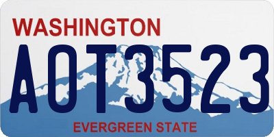 WA license plate AOT3523