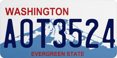 WA license plate AOT3524
