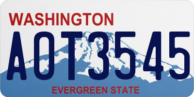WA license plate AOT3545