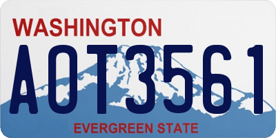 WA license plate AOT3561