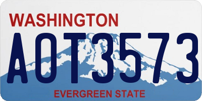 WA license plate AOT3573