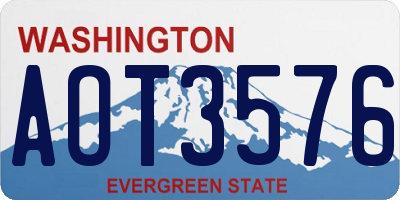 WA license plate AOT3576
