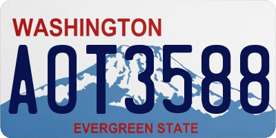 WA license plate AOT3588