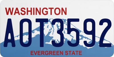 WA license plate AOT3592