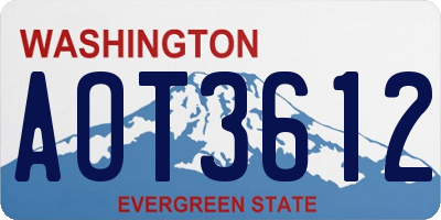 WA license plate AOT3612
