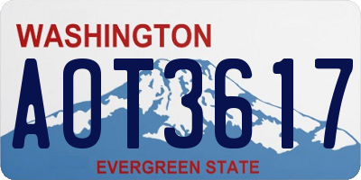 WA license plate AOT3617