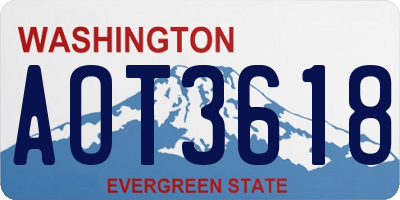 WA license plate AOT3618