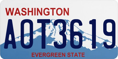 WA license plate AOT3619