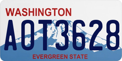 WA license plate AOT3628