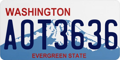 WA license plate AOT3636