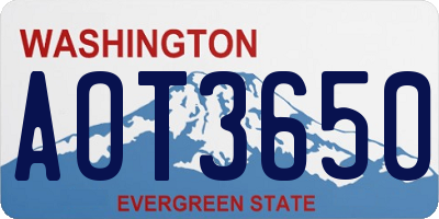 WA license plate AOT3650