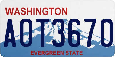 WA license plate AOT3670