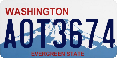 WA license plate AOT3674