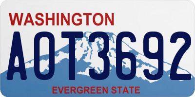 WA license plate AOT3692