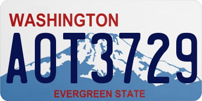 WA license plate AOT3729