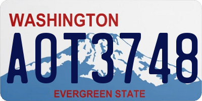 WA license plate AOT3748