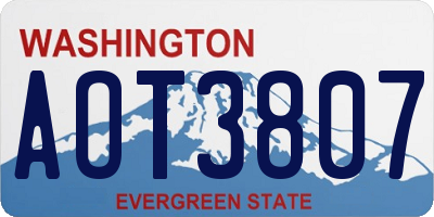 WA license plate AOT3807