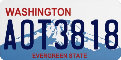 WA license plate AOT3818