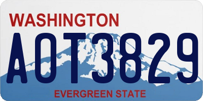 WA license plate AOT3829