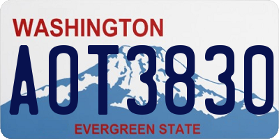 WA license plate AOT3830